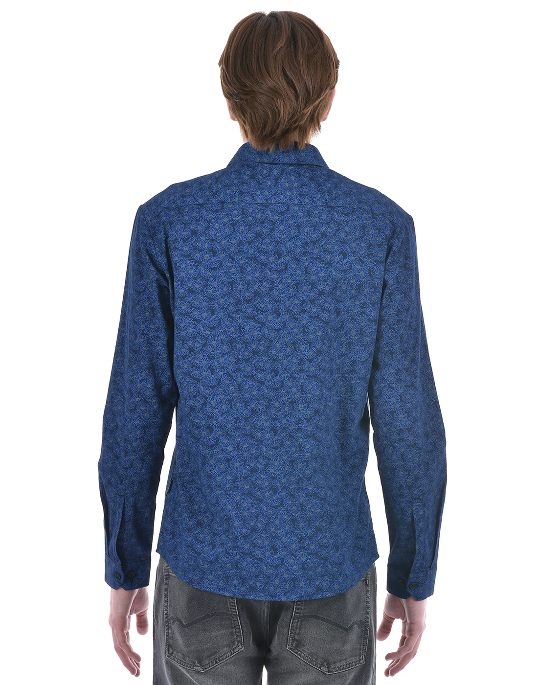 Numero Uno Men Floral Print Blue Shirt
